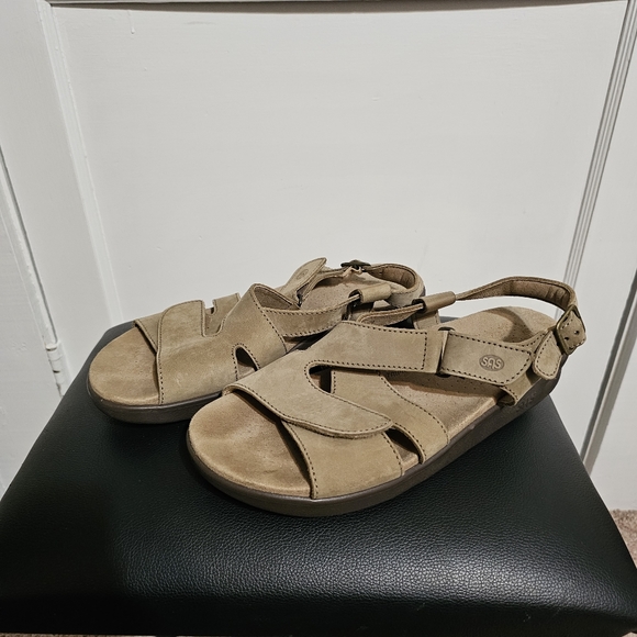SAS Women's, Huggy Suede Adjustable Sandals, Tan, - Picture 2 of 13